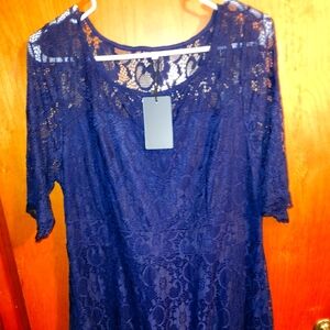 Blue Cocktail Lace Dress